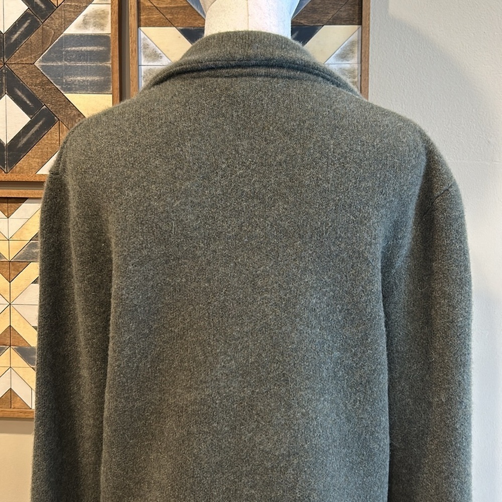 NakedCashmere Women’s Cashmere Cardigan Sweater Shacket Olive Green Heather XS - Picture 5 of 14